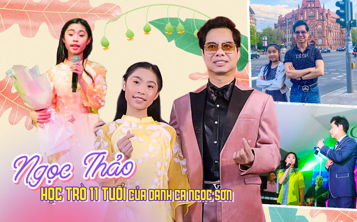 Ngọc Thảo - Học trò 11 tuổi đầy tài năng của danh ca Ngọc Sơn: Hát sành sỏi tiếng Việt, là ngôi sao ở Đức Ảnh 2