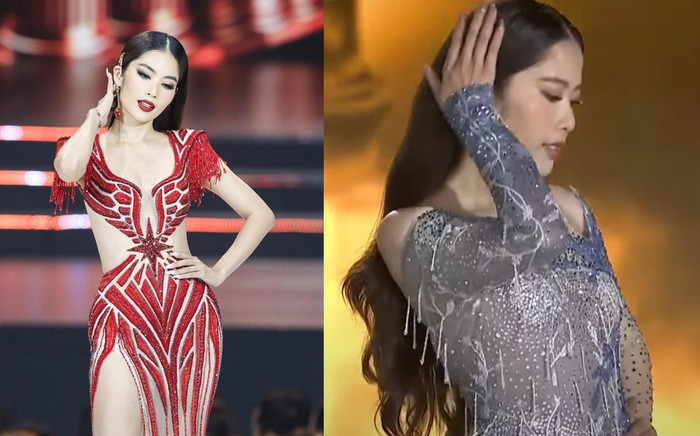 'Chị chị em em': Nam Em 'học lỏm' chiêu pose dáng viral của Lệ Nam tại Miss Universe Vietnam Ảnh 2