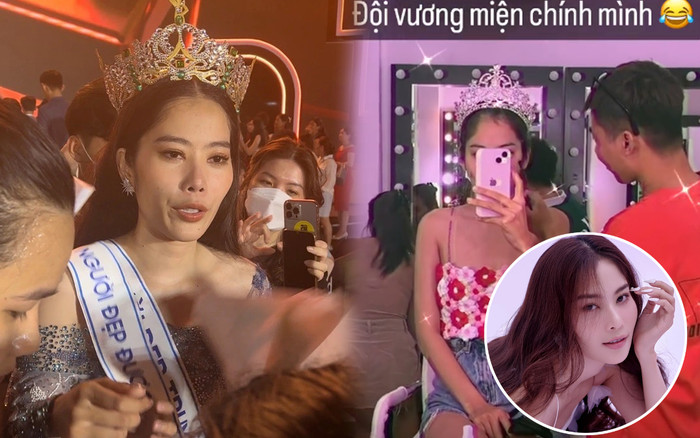 Nam Em thi rớt, Lệ Nam tự đội vương miện sáng rực: Chuẩn bị thi hoa hậu tiếp? Ảnh 2