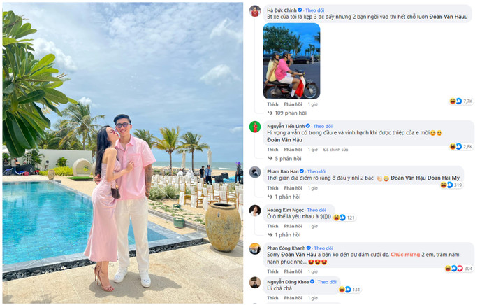 Đoàn Văn Hậu 'đánh dấu chủ quyền' với hotgirl Hà thành, dàn cầu thủ, nghệ sĩ 'đẩy thuyền tới bến' Ảnh 2