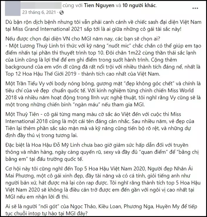 Thực hư chuyện Mai Phương từng tranh suất thi Miss Grand International với Thùy Tiên Ảnh 2