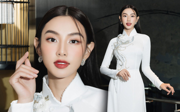 Tạm biệt danh hiệu Miss Cut-out, Thùy Tiên nền nã lạ thường với áo dài họa tiết ấn tượng Ảnh 2