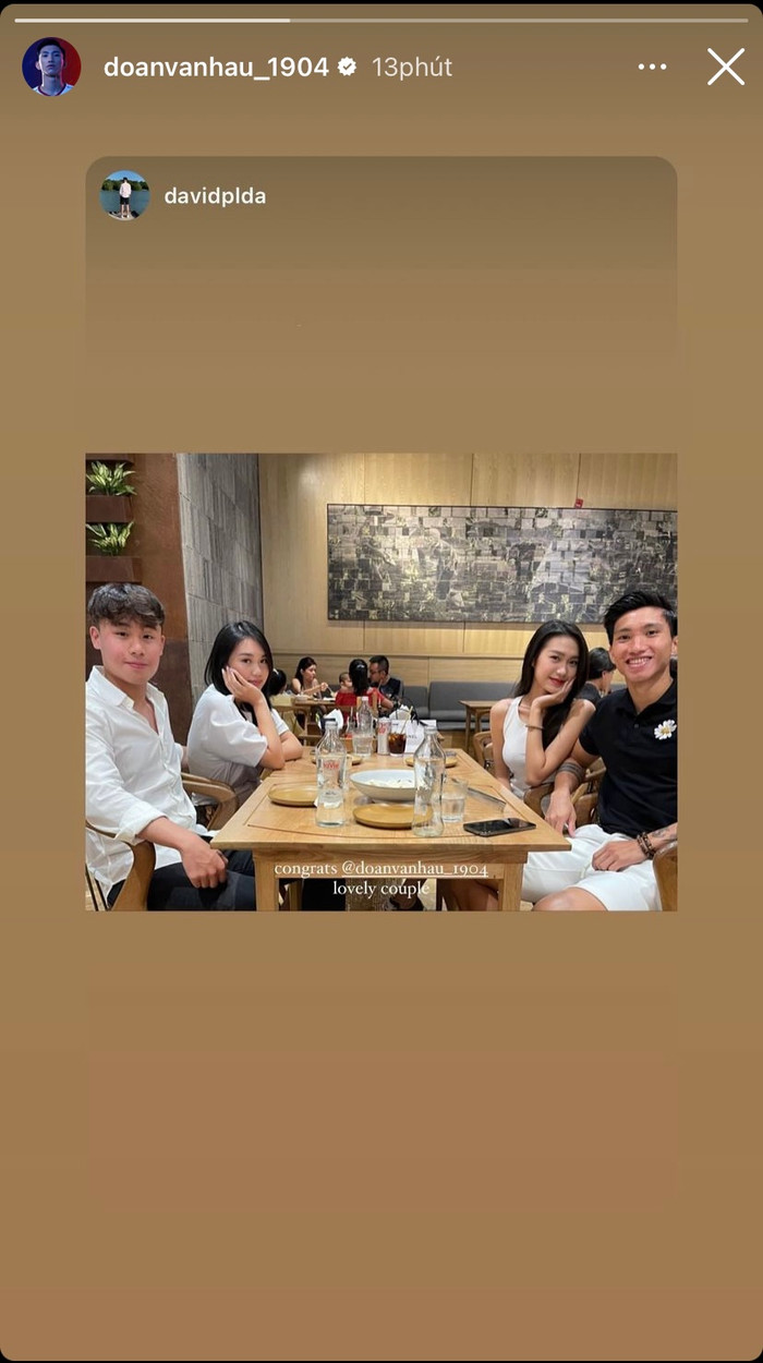 Doãn Hải My sát bên không rời, ôm chặt Đoàn Văn Hậu sau khi công khai hẹn hò.