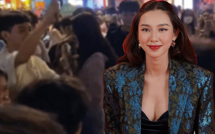 Hoa hậu Thùy Tiên bất ngờ 'tác động vật lý' lên người đứng bên cạnh khi bị bắt ép hát hò giữa phố đi bộ Ảnh 2