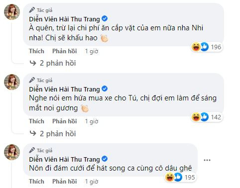 Sự nôn nóng của Thu Trang làm cho nhiều khán giả bày tỏ sự thích thú