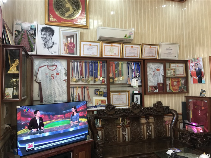 Căn nhà khang trang của Đoàn Văn Hậu ở quê nhà Thái Bình.