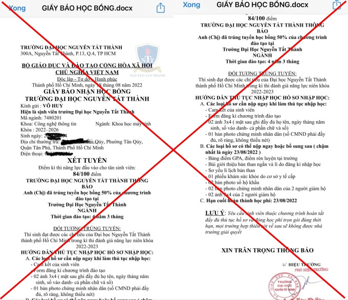 Kẻ gian giả mạo giấy tờ quan trọng của Đại học Nguyễn Tất Thành
