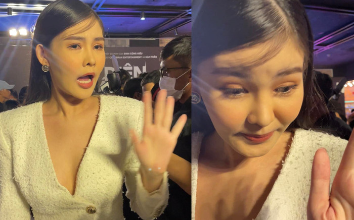 Hoa hậu Lê Âu Ngân Anh đi thảm đỏ: Thấy phóng viên 'né như né tà', ngại bị hỏi chuyện đám cưới? Ảnh 2