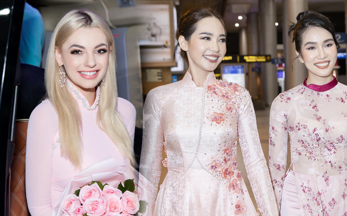 Khi các nàng hậu quốc tế diện áo dài truyền thống: Ra dáng con dâu Việt Nam Ảnh 2