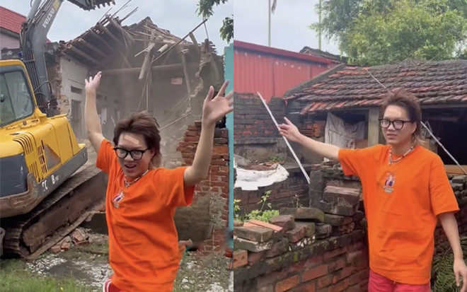 'Thánh chửi' Phạm Thoại thuê máy móc dỡ bỏ nhà cũ, xây nhà mới báo hiếu mẹ: 'Mình nói được làm được' Ảnh 2