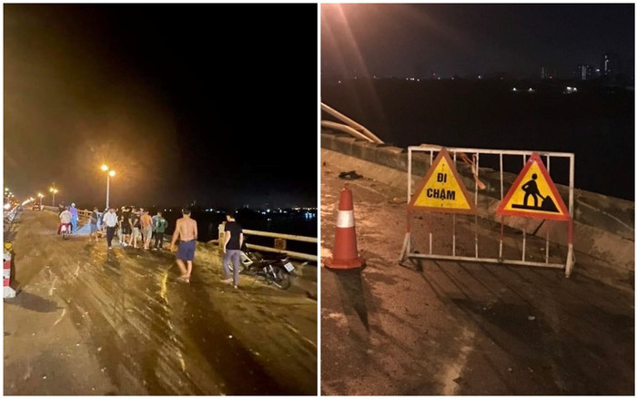 Điều khiển xe tải húc bay lan can cầu Thanh Trì, lo xuống sông Hồng lúc rạng sáng, tài xế tự bơi vào bờ Ảnh 2