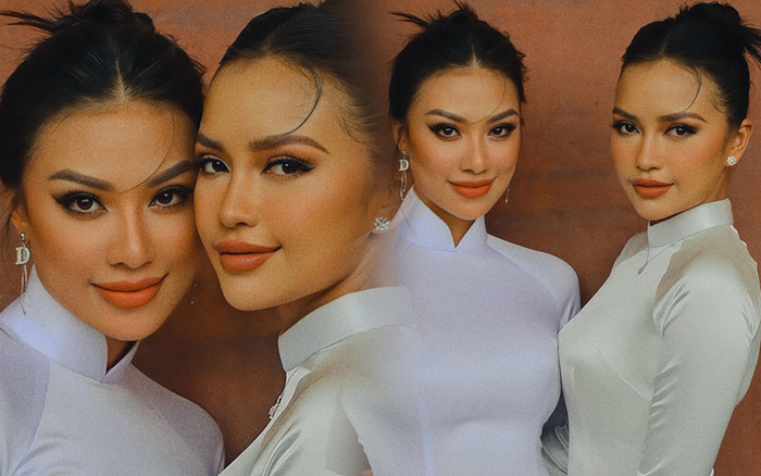 Fan quốc tế 'xiêu đổ', khen lấy khen để hình ảnh Ngọc Châu - Kim Duyên nhuận sắc trong tà áo dài trắng Ảnh 2