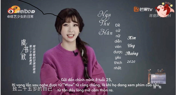 Lời phỏng vấn của Ngu Thư Hân năm 2020. 