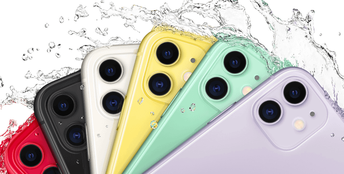 iPhone 11 có nhiều màu sắc gồm: đen, đỏ, trắng, vàng, tím oải hương và xanh bạc hà