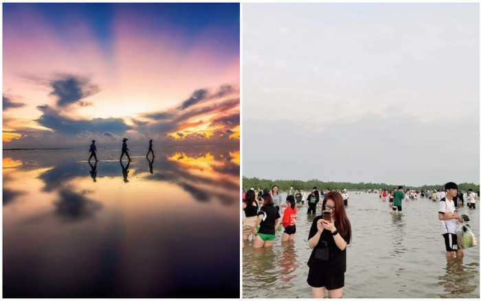 Loạt hình ảnh về biển vô cực ở Thái Bình đợt nghỉ lễ khiến dân tình cười ngả nghiêng Ảnh 2