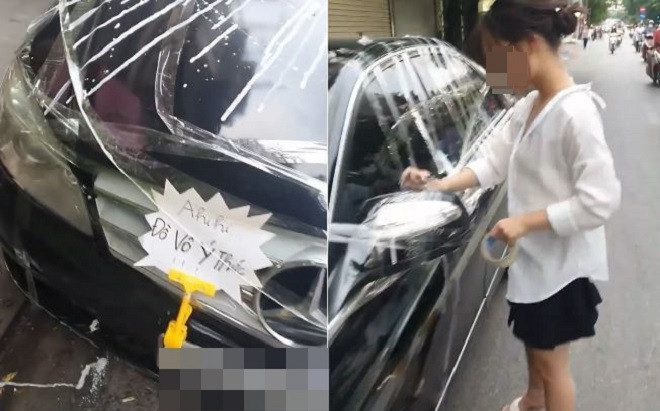 Đỗ ôtô ngang ngược trước cửa nhà, 2 cô gái 'xử đẹp' chiếc xe để 'dằn mặt' tài xế Ảnh 2