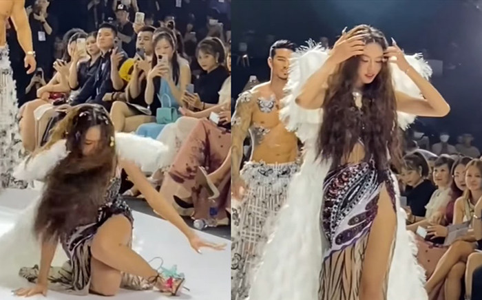 Clip Thùy Tiên ngã trên sàn diễn bỗng viral trở lại, netizen quốc tế khen hết lời Ảnh 2