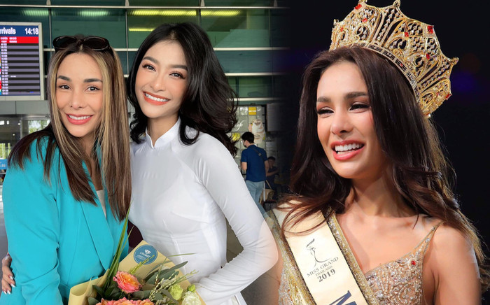 Miss Grand Thailand 2019 thần thái 'ngút ngàn' đọ sắc cùng Á hậu Kiều Loan tại sân bay Ảnh 2