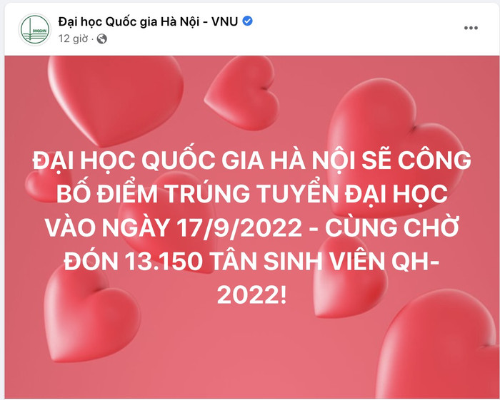 ĐHQG Hà Nội sẽ công bố điểm trúng tuyển đại học vào ngày 17/9 sắp tới