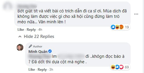 Tại thời điểm khi dịch Covid-19 bùng phát vào năm ngoái, việc Minh Quân liên tục cập nhật thông tin và thường xuyên trả lời cực 'gắt' với bình luận trái chiều khiến dân tình không ít lần 'dậy sóng'