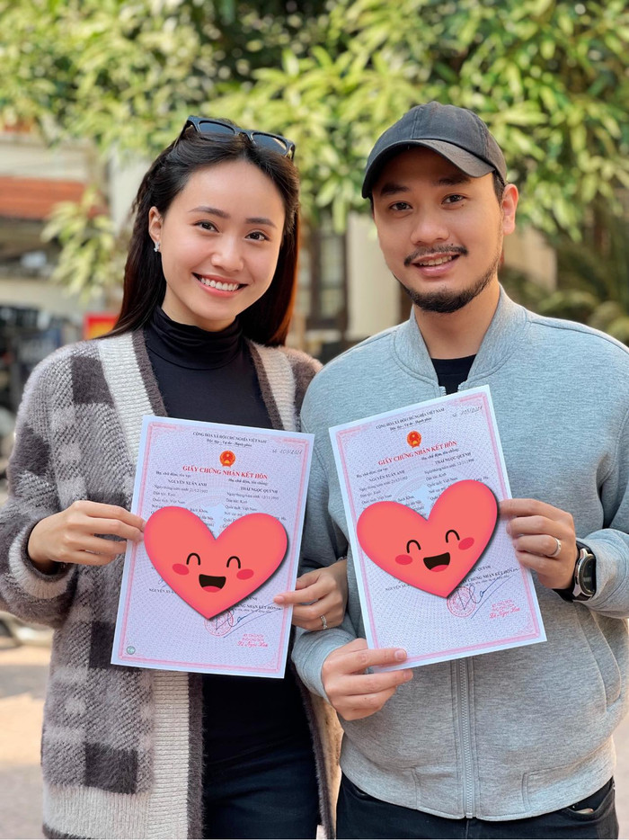 Xuân Anh bên ông xã Ngọc Quỳnh.