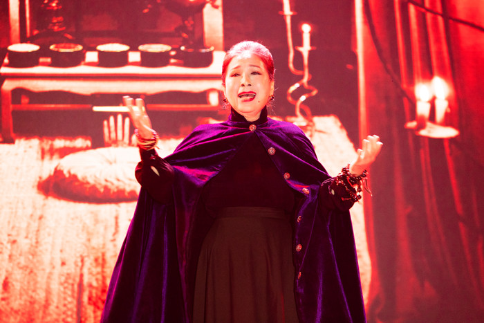 NSND Kim Xuân tại buổi showcase Hạnh Phúc Máu.