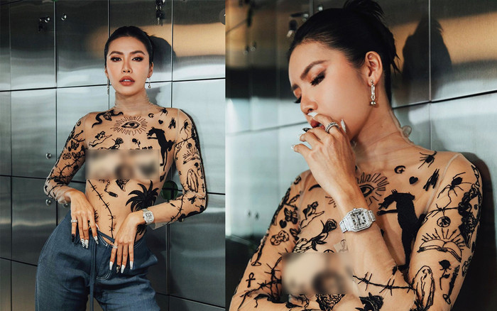 Minh Tú diện áo xuyên thấu táo bạo nhưng mọi sự chú ý lại va vào cổ tay siêu mẫu Ảnh 2