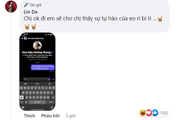 Hiện tượng mạng Cẩm Lan Lin Da nhắn tin xin tham gia Miss International Queen Vietnam.