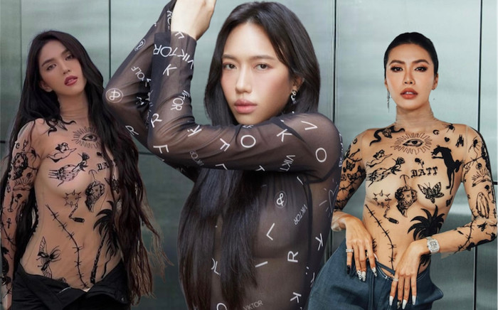 Sao nữ Vbiz với áo xuyên thấu mỏng tang: Ngọc Trinh, Minh Tú khoe chân ngực, Diệu Nhi kín đáo che chắn Ảnh 2