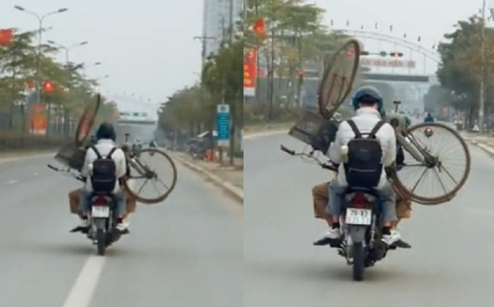 Xúc động khoảnh khắc cha chở con trai cùng chiếc xe đạp cũ kỹ lên thành phố nhập học Ảnh 2