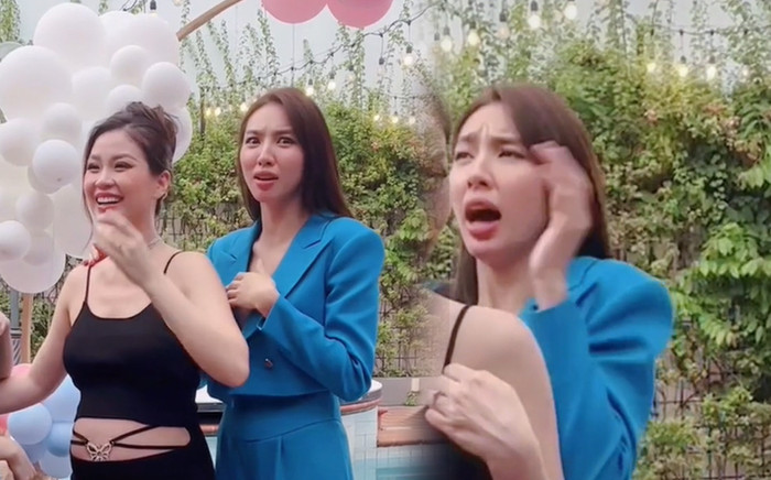 Thùy Tiên giật mình hoảng hốt tại tiệc của Á hậu Diễm Trang: Xứng danh 'Miss biểu cảm' Ảnh 2