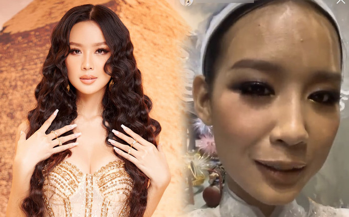 Sát ngày lên đường thi đấu, Á hậu Bảo Ngọc để lộ gương mặt với làn da 'bất ổn' Ảnh 2