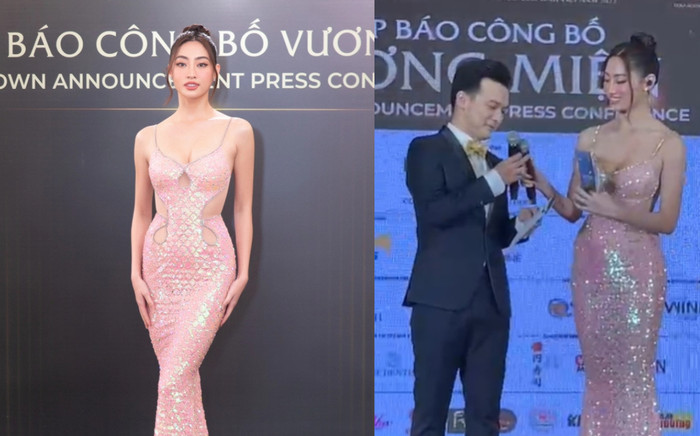 Hoa hậu Lương Thùy Linh gặp sự cố khi làm MC Miss Grand Vietnam, liền có màn xử lý khôn khéo Ảnh 2