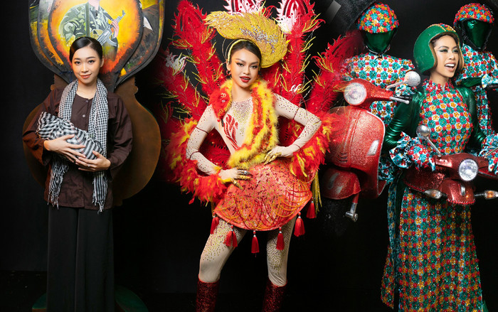 Phía sau hậu trường phần thi National Costume: 'Ba Lùi' chuẩn bị trong 10 phút, Mai Ngô 'phun lửa' Ảnh 2