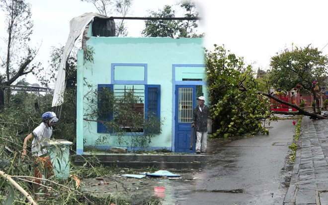 Những con đường bão Noru vừa đi qua: Cây đổ ngổn ngang, nhà tốc mái, thương lắm miền Trung... Ảnh 2