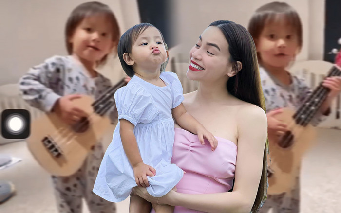 Con gái Hồ Ngọc Hà trổ tài đánh đàn guitar cực điệu nghệ, có tố chất nghệ sĩ ngay khi còn rất bé! Ảnh 2