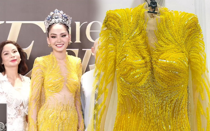Hoa hậu Mai Phương gây bất ngờ khi diện lại chiếc váy lỡ hẹn tại Miss World VN: Quá lộng lẫy và nổi bật! Ảnh 2