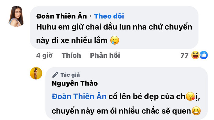 Thiên Ân bị say xe khi mỗi lần phải di chuyển khiến khán giả đồng cảm.
