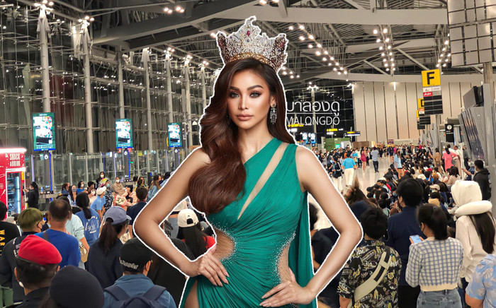 Áp lực cho Thiên Ân: Hoa hậu Hoà bình Thái Lan đã 'xuất quân', fan phủ nghẹt tiễn tại sân bay Ảnh 2