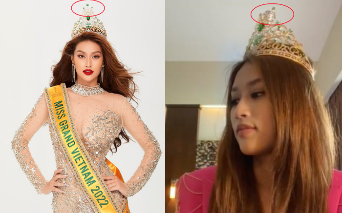 Trong lúc hăng say nói chuyện cùng Quỳnh Châu, người đẹp không hề phát hiện vương miện của mình đã bị 'lùn' hơn so với lúc công bố, cho đến khi nhà thiết kế Đỗ Long bình luận hỏi dưới livestream: 'Viên kim cương trên đỉnh vương miện của em đâu rồi Ân?'.