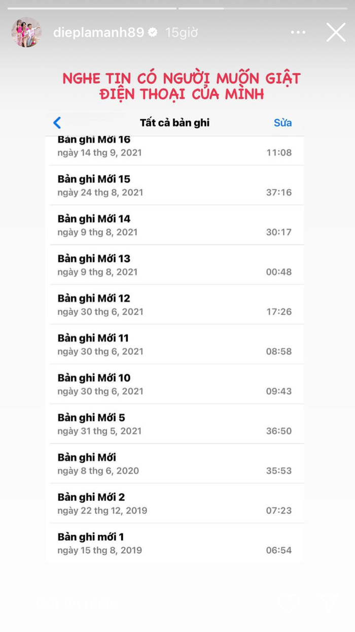Diệp Lâm Anh bị dọa giật điện thoại sau khi phát hiện có người theo dõi mình suốt thời gian dài.