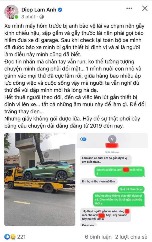Diệp Lâm Anh gay gắt lên tiếng khi phát hiện bị theo dõi.