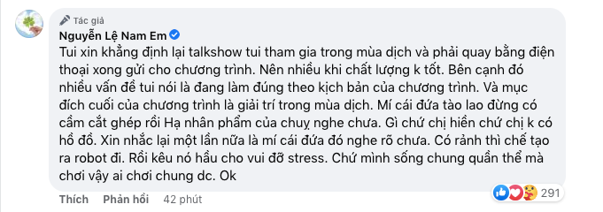 Nam Em bức xúc lên tiếng khi bị chỉ trích vì chê vợ Lê Dương Bảo Lâm: 'Đừng cắt ghép hạ nhân phẩm tôi'.