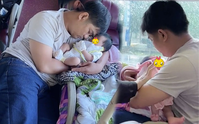 'Thắt lòng' cảnh bố ôm con về quê gửi ông bà nuôi vì mẹ đã bỏ em đi mất rồi Ảnh 2