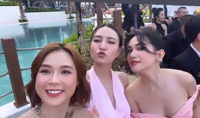 Sam và Ninh Dương Lan Ngọc 'check-in' lễ cưới của Diệu Nhi - Anh Tú.