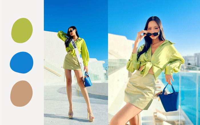 Học lỏm Bảo Ngọc cách phối đồ màu xanh chanh cực 'chanh sả' Ảnh 2