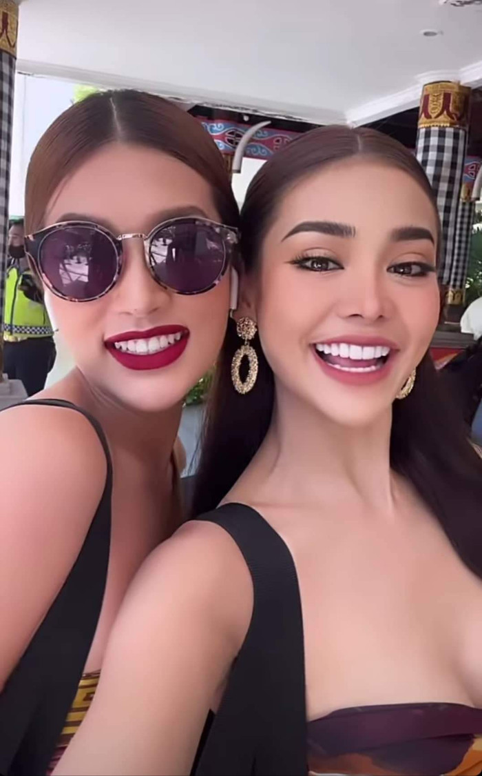 Hoa hậu Thiên Ân và Engfa ngày càng trở nên thân thiết hơn.