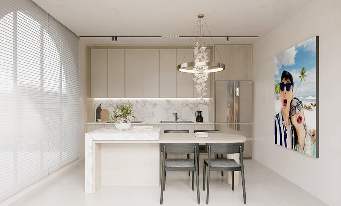 Hình ảnh của cặp đôi được tren khắp căn nhà, nơi mà cặp đôi sẽ dành để nghỉ dưỡng.