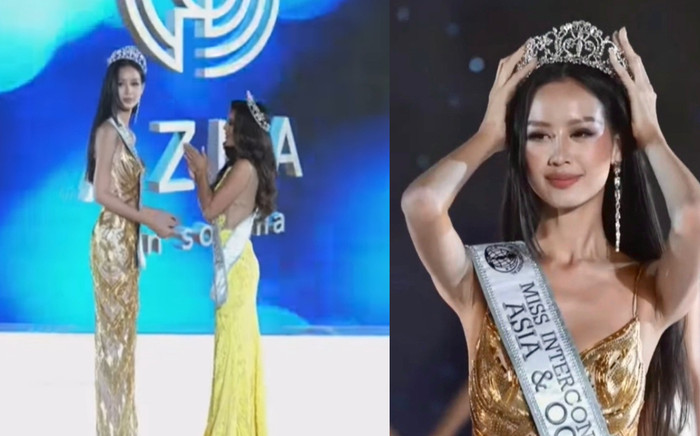 Biểu cảm ngơ ngác của Bảo Ngọc khi được hô tên đăng quang Hoa hậu Liên lục địa 'gây bão' Ảnh 2