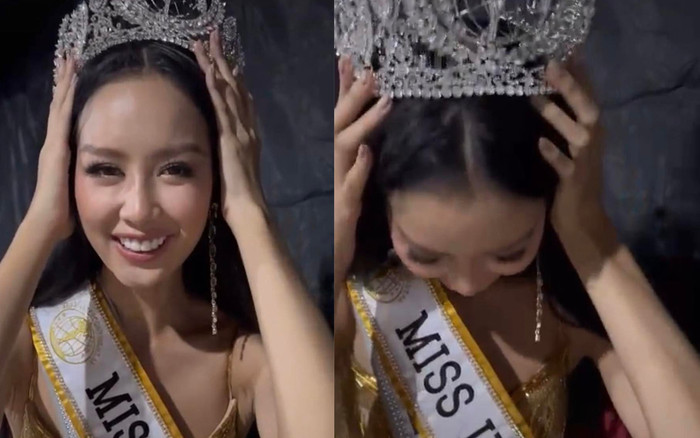 Vừa đăng quang, Hoa hậu Bảo Ngọc đã gặp 'sự cố' với vương miện, phải ôm đầu liên tục Ảnh 2
